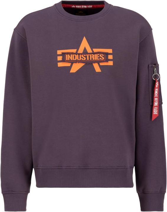 Alpha Industries Logo Edge Crewneck voor heren Plum XL (XL)