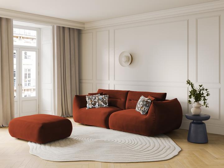 Actual product image CXL by Christian Lacroix Velvet Pouf, "Maurie", 1 Seat, Auburn, 85x100x43 Made in Europe