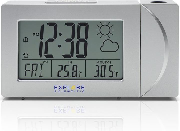 Actual product image Explore Scientific RPW3008 Digital Alarm Clock Silver
