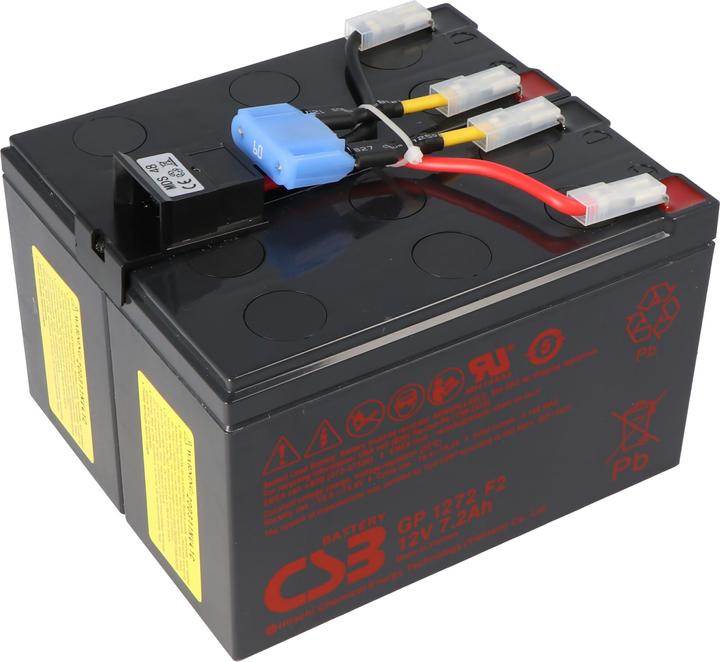 Produktbild CSB Nachbau Akku exakt passend für den APC-RBC48 Akku vormontiert mit Kabel und Stecker