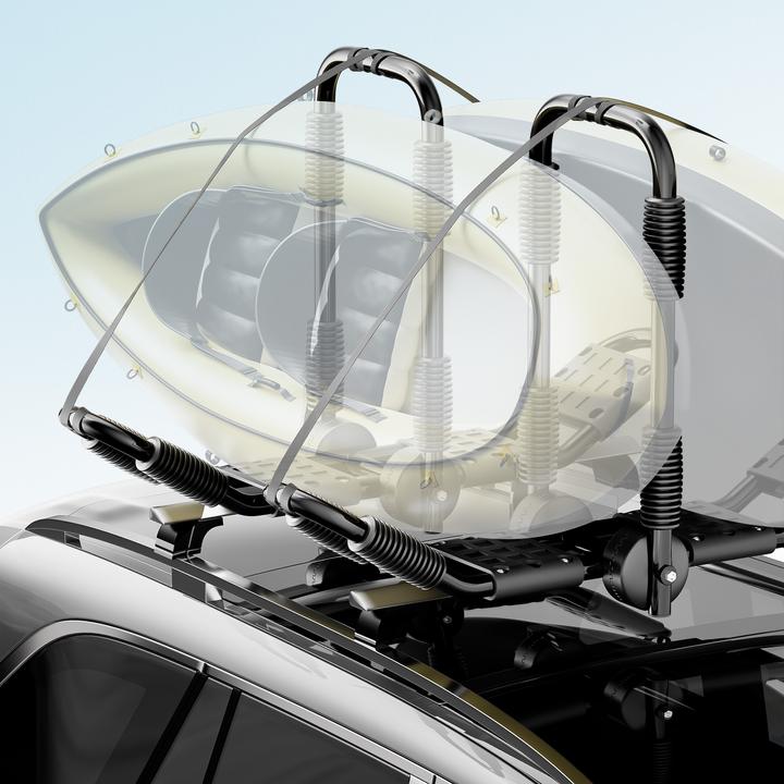 Immagine prodotto Wiltec Portapacchi per Kayak 2 pezzi pieghevoli a J in alluminio per auto Kayak Canoa incl. cinghie di