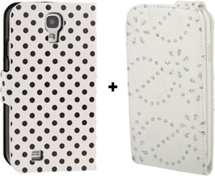 Produktbild König Design Schutzhülle Handytasche (Flip Quer) + Handytasche Flip Strass für Handy Samsung Galaxy S4 i9500 / i9 (Samsung Galaxy S4)