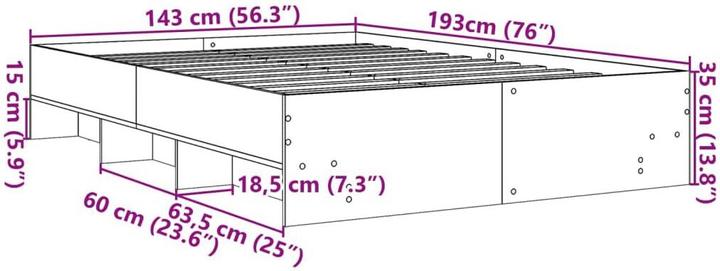 Actual product image vidaXL Bedstead (140 x 190 cm)