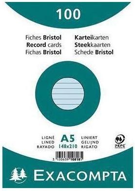 Actual product image Exacompta Index cards (148 x 210 mm, 205 g/m², 100 x)