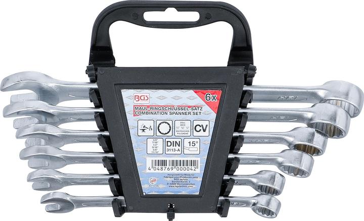 Image du produit BGS Jeu de clés mixtes | Dimensions en pouces | SW 3/8" - 11/16" | 6 pcs. (9/16", 5/8", 3/8", 1/2", 11/16", 7/16")