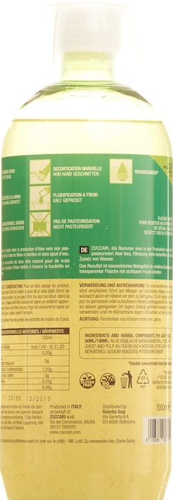Actual product image Zuccari Aloe Vera (1 Piece, Liquid, 1065 g)