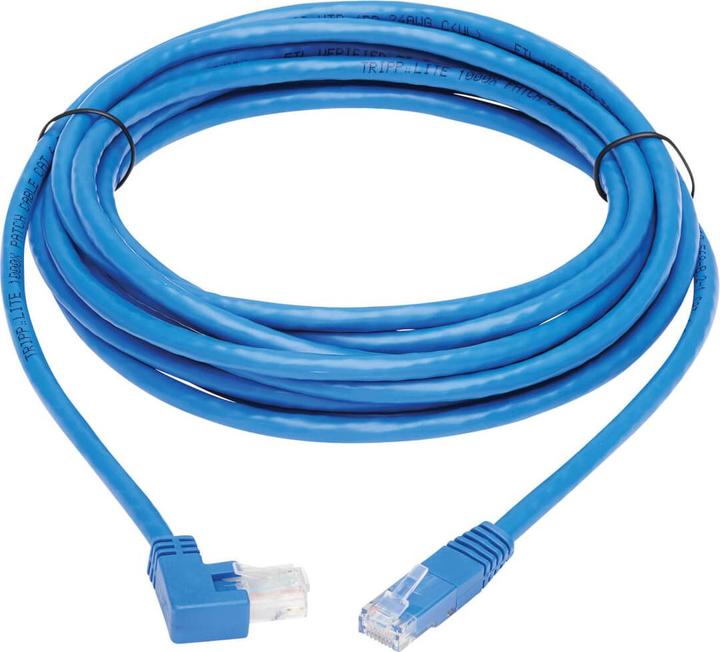 Produktbild Eaton Right-Angle Cat6 Gigabit Molded UTP Ethernet Cable RJ45 Right-Angle M to RJ45m Blue (U/UTP, CAT6, 4.60 m)