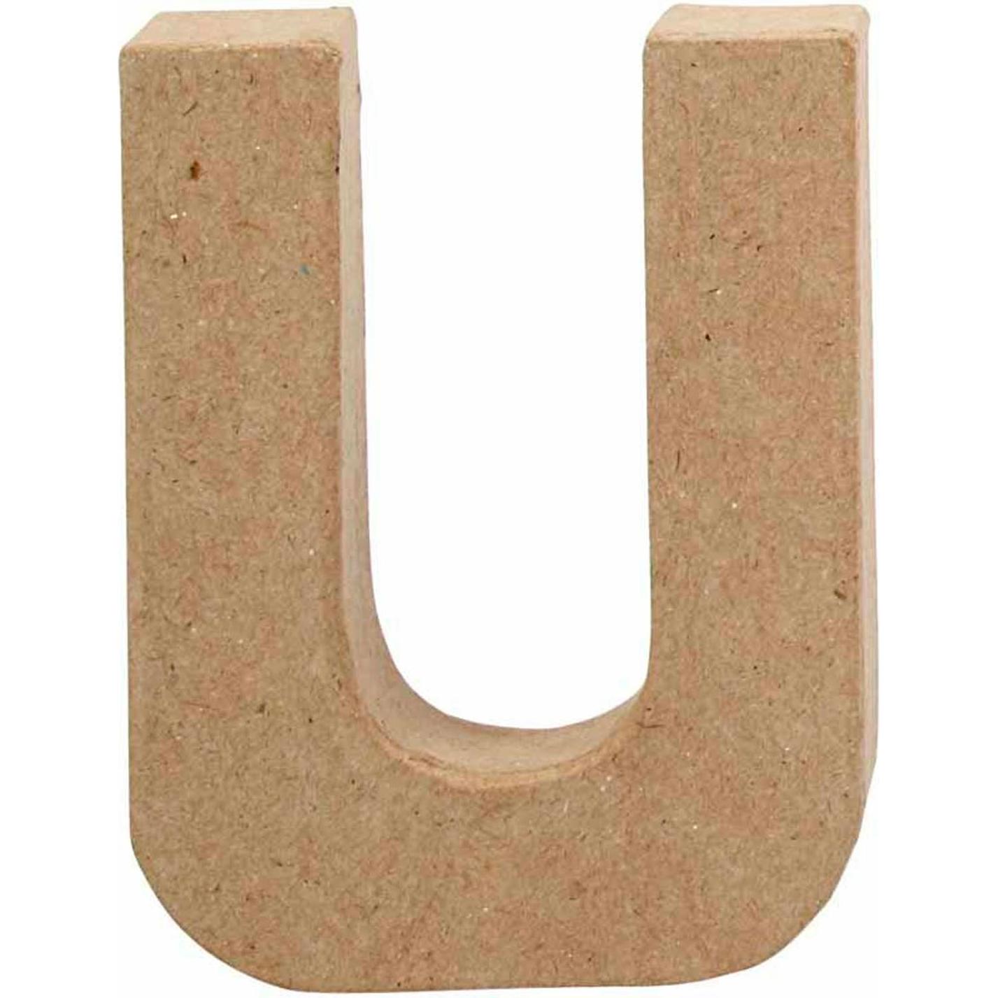Creativ Company, Holzbuchstaben + Stoffbuchstaben, Letter Papier-maché Klein - U