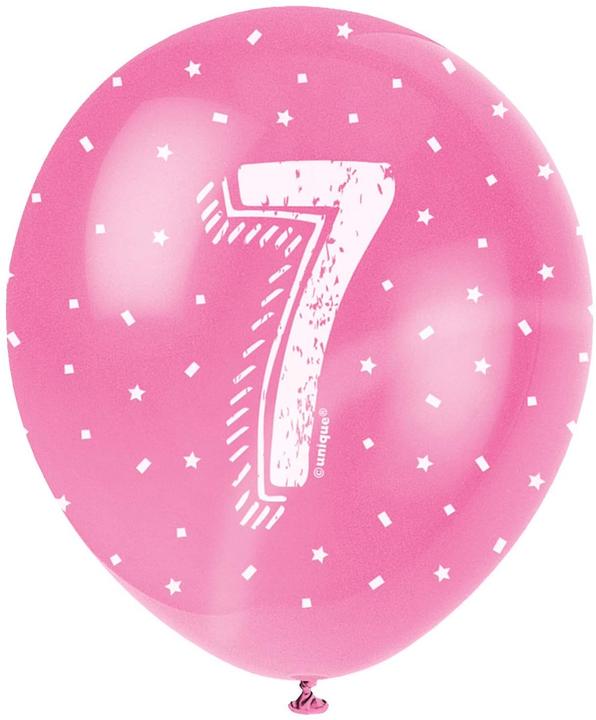 Unique Balloons 7 years assorted 30cm (5pcs) (5x)