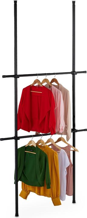 Actual product image Relaxdays Garderobensystem Teleskop Schwarz