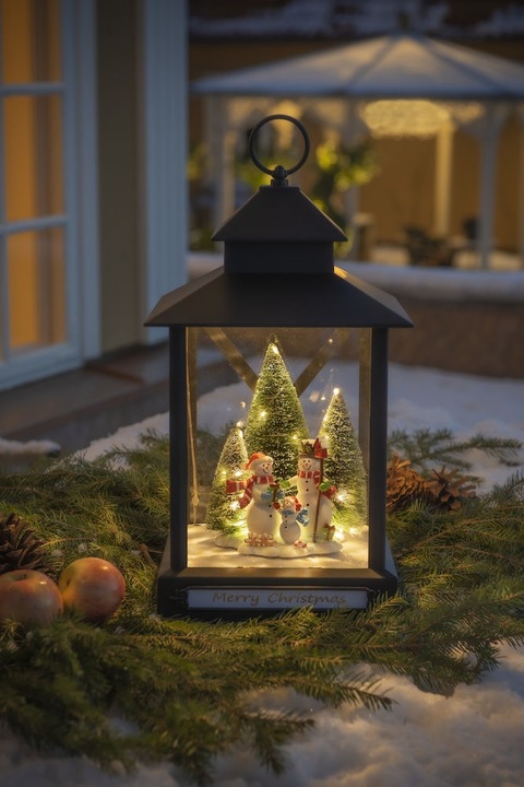 Produktbild Konstsmide LED-Laterne mit Schneemänner 24.5 x 42 cm