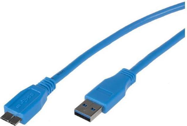 Actual product image Maclean Cable USB 3.0 Type A - Micro B 0.5m MM (Bleu) (0.50 m, USB 3.0)