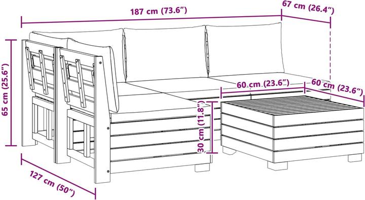 Produktbild vidaXL Outdoor-Sofa