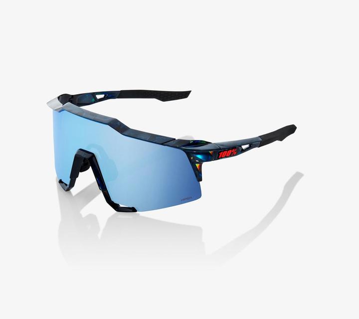 Actual product image 100% Glasses Speedccraft -Black Holographic -Hiper Blue Multilayer Mirro (Black Holographic, Ice blue)