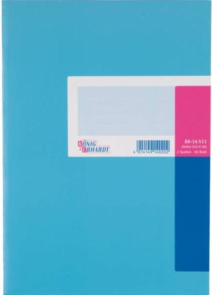 Immagine prodotto König & Ebhardt Libro a colonne DIN A4 azzurro/magenta 2 colonne 40 fogli (80 g/m², A4)
