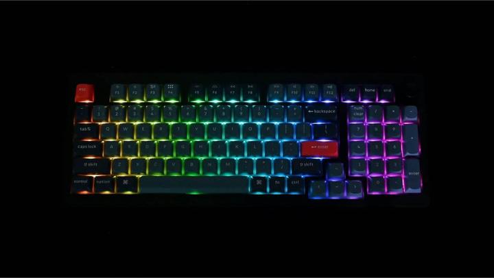 Immagine prodotto Keychron Tastiera meccanica wireless V5 Max QMK/VIA RGB con manopola rossa (nero) (US, Cablato, Senza fili)
