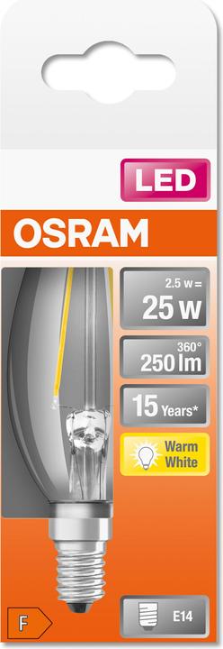 Produktbild Osram Led Retrofit Classic B (E14, 2.50 W, 250 lm, 1 x, F)