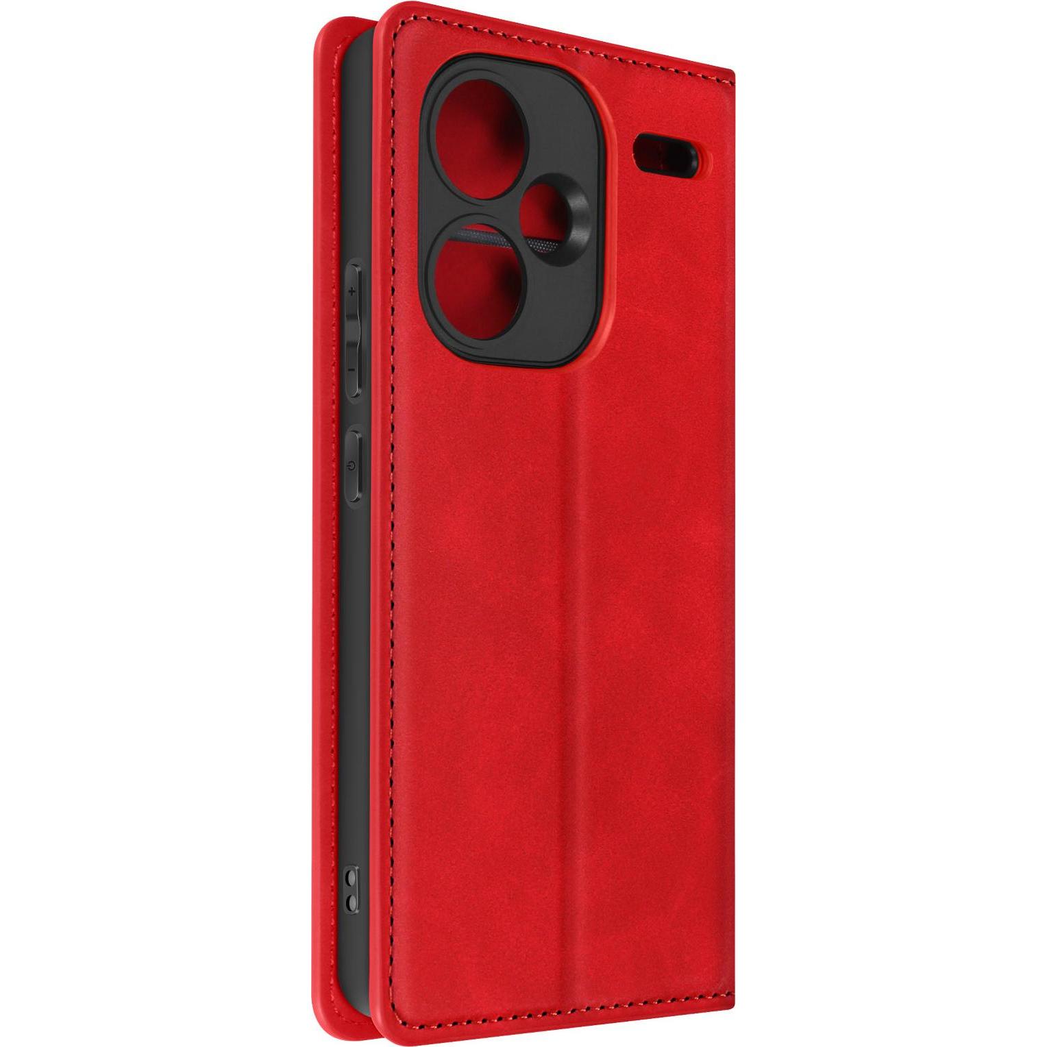 Thumbnail - Avizar Soft Touch Kunstlederhülle Series (Xiaomi Redmi Note 13 Pro+), Smartphone Hülle, Rot