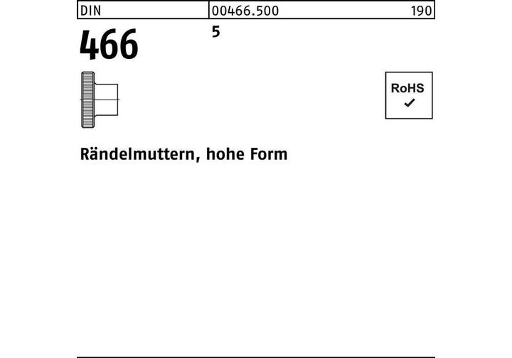Produktbild Rändelmutter DIN 466 hohe Form M 3 5