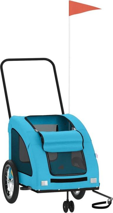Produktbild vidaXL Fahrradanhänger Hunde Blau Oxford-Gewebe und Eisen