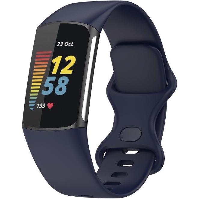 Cover-Discount Fitbit Charge 5 - Silikon Sportarmband dunkelblau (Silikon, Charge), Uhrenarmband, Blau