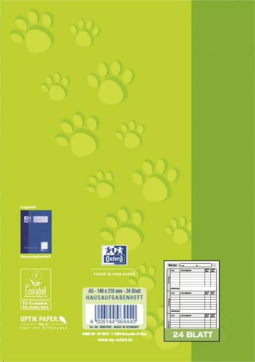Actual product image Oxford Homework book (A5, Lined, Hardcover)