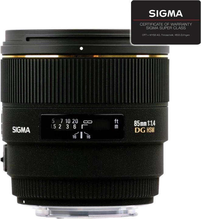 Sigma 85 mm f/1.4 EX DG HSM, Nikon (Nikon F, Full-frame)