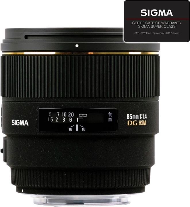 Sigma 85 mm f/1.4 EX DG HSM, Nikon (Nikon F, Full-frame)