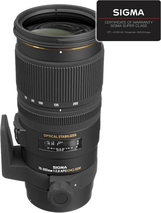 Image du produit Sigma 70-200mm, f/2.8 EX DG OS HSM, Canon (Canon EF, Plein format)