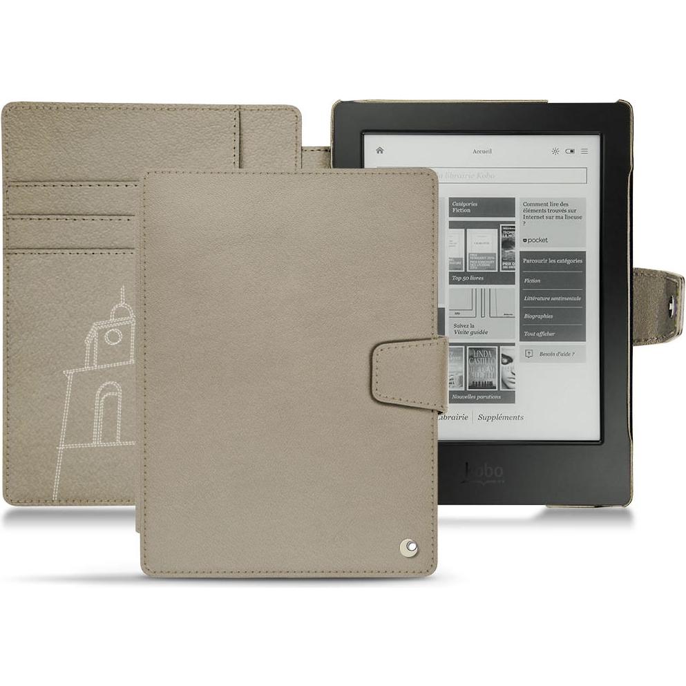 Noreve Lederschutzhülle Wallet (Aura H2O), eReader Zubehör, Beige