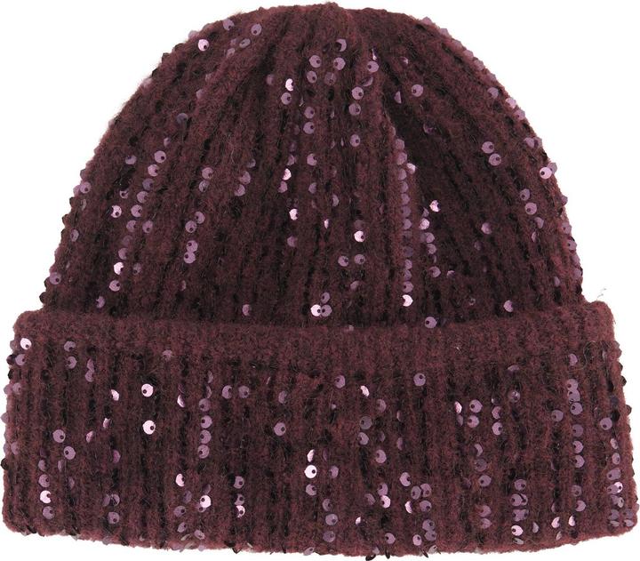 Image du produit Studio Untold Bonnet en maille côtelée à paillettes (Taille unique)