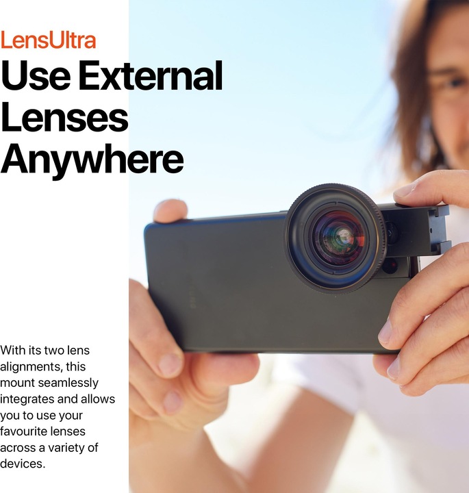 Actual product image ShiftCam Smartphone lens LensUltra 1.33x Anamorphic