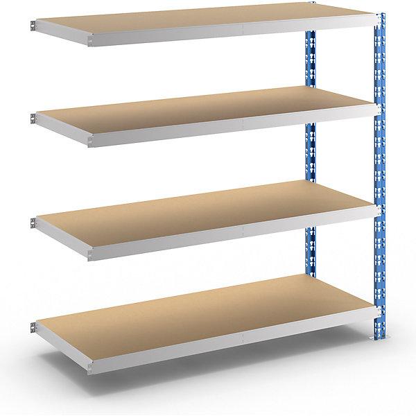 Actual product image eurokraft basic Wide span boltless shelf unit with chipboard shelves, depth 600 mm, extension