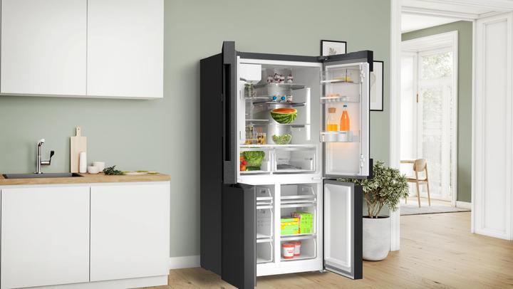 Actual product image Bosch Hausgeräte Series 6, fridge-freezer combination, multi-door, 183 x 90.5 cm, stainless steel black, KFI96AXEA (574 l)