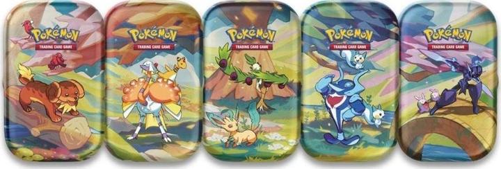 Actual product image Pokémon TCG - Vibrant Paldea Mini Tin (Espathra / Goomy / Leafeon / Oricorio / Pachirisu) assorted (English, Tin)