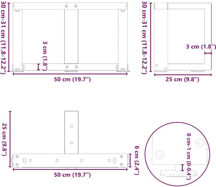 Actual product image vidaXL Couchtischbein