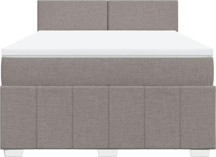 Produktbild vidaXL Boxspringbett Polsterbett Bett Doppelbett Matratze Taupe 140x200cm Stoff (140 x 200 cm)