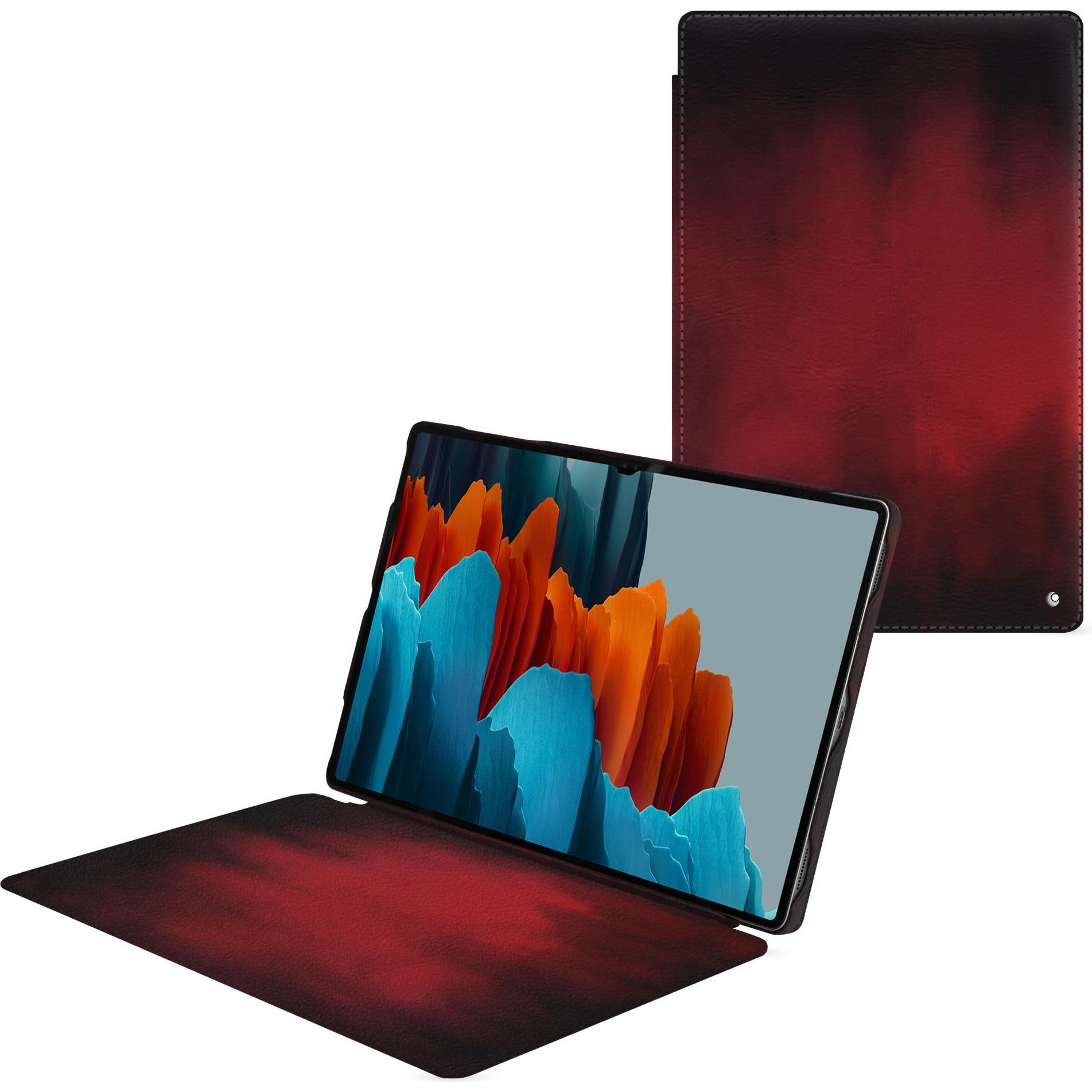 Noreve Lederschutzhülle horizontal (Galaxy Tab S9 Ultra), Tablet Hülle, Rot