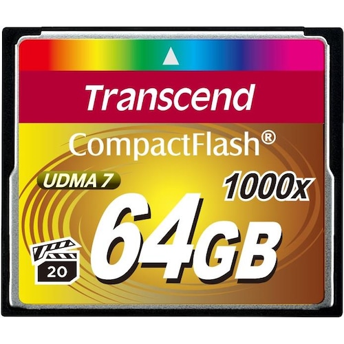 Transcend 64GB Compact Flash Card 1000x (CF, 64 GB), Speicherkarte, Schwarz