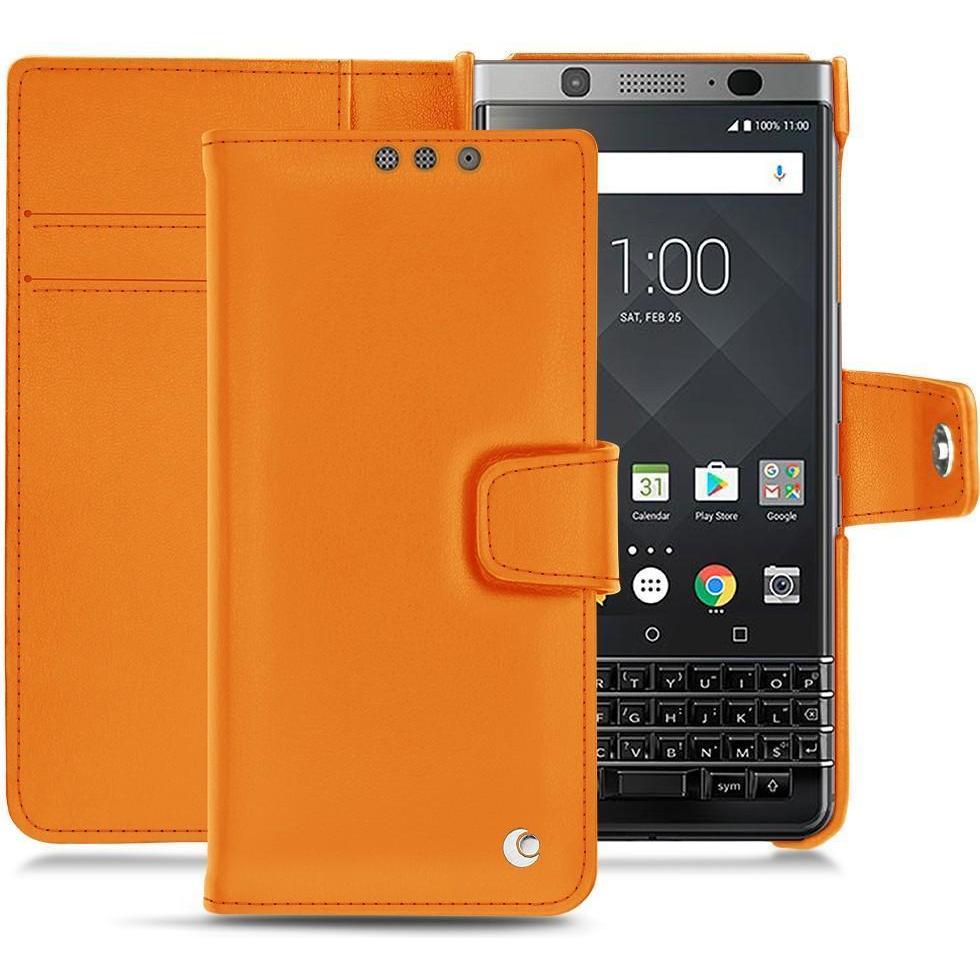 Thumbnail - Noreve Lederschutzhülle Wallet (Blackberry KEYone), Smartphone Hülle, Orange