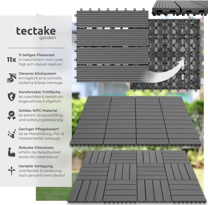 Immagine prodotto tectake Tegulas (11 x, 31 x 31 x 2 cm)