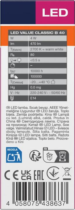 Produktbild Osram Classic (E14, 4 W, 470 lm, 1 x, E)