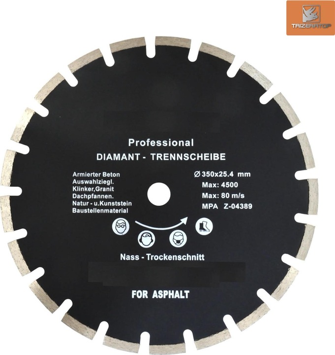 Actual product image GEKO Diamond segment saw blade, 350x10x25.4mm