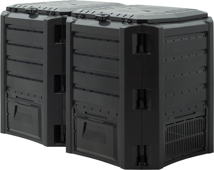 Deuba Modular two-chamber compost bin 800L black (800 l)