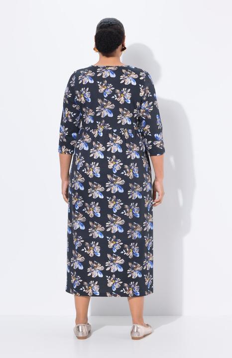 Produktbild Ulla Popken Maxikleid, Blüten, Rundhals, 3/4-Arm, Taschen (54)