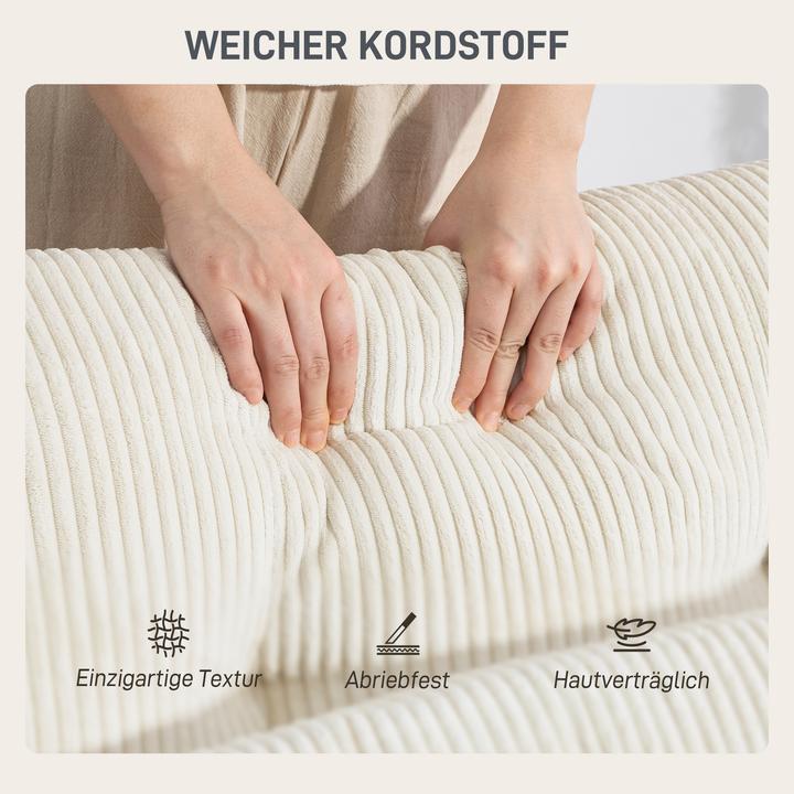 Produktbild Homcom Schlafsofa Polyester, Mehrschichtenplatte Cremeweiss (Recamiere)