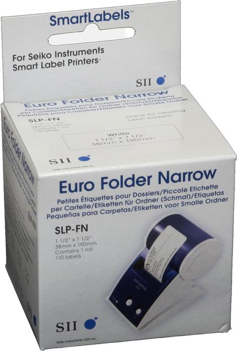 Produktbild Seiko SLP-FN Ordneretiketten schmal, 1 Rolle à 110 Etiketten (19 cm)