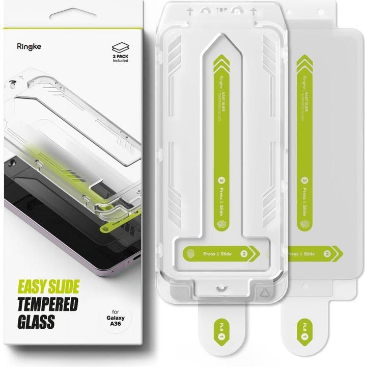 Actual product image Ringke - Easy Slide Tempered Glass (2 pack) - Samsung Galaxy A36 5G - Clear (2 Piece, Samsung Galaxy A36)