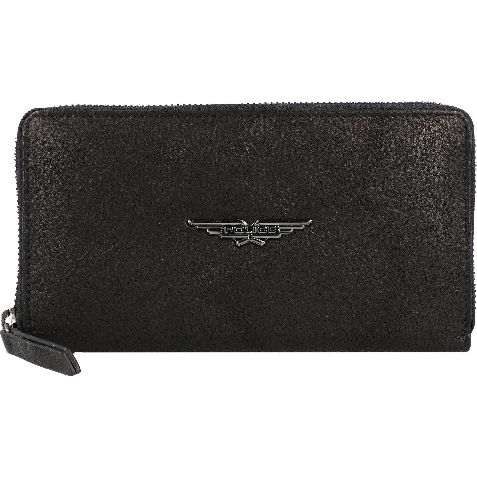 Police, Damen, Portemonnaie, PT150-10369 Geldbörse Leder 20 cm, Schwarz