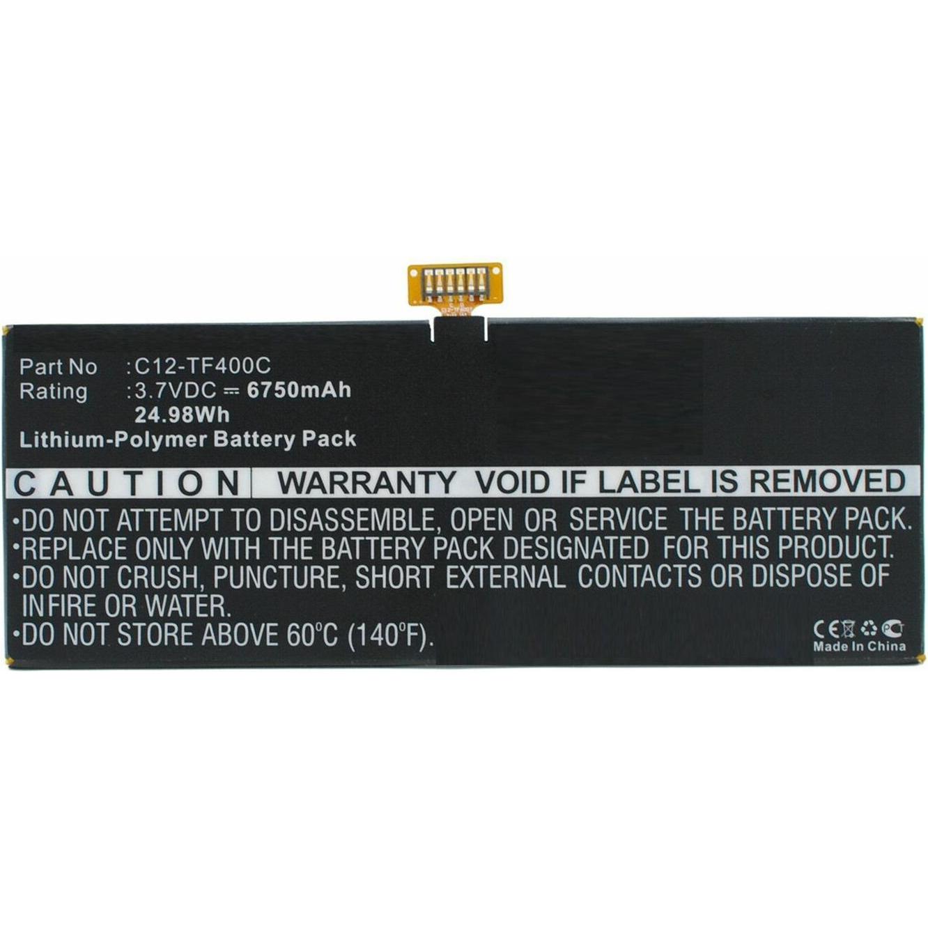 CoreParts Battery for Asus Mobile (6750 mAh), Notebook Akku, Schwarz